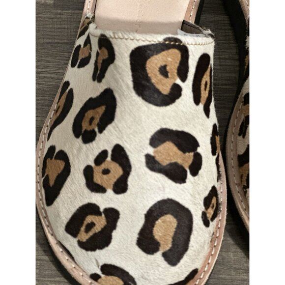 Two Thousand Never Cheetah Print Calf Hair Mules Slides Size 8 Made In USA - Picture 6 of 13